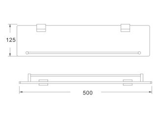 Полка стеклянная Rose RG1719H 50см чёрный